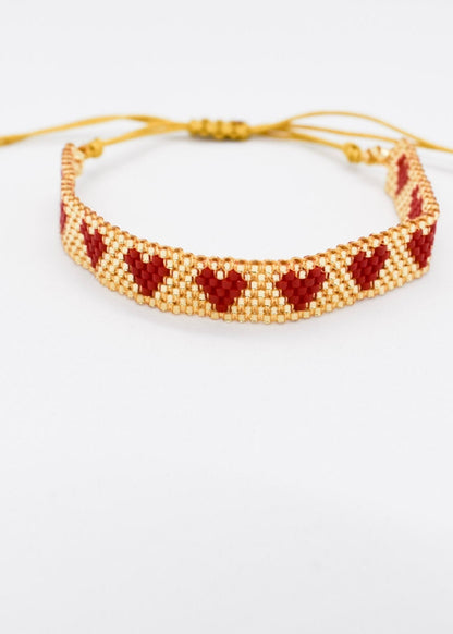 heart black bracelet reds