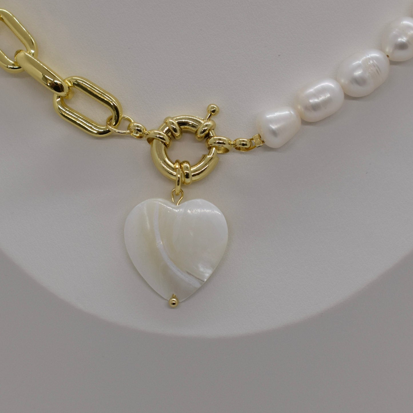 heart nacar chain necklace