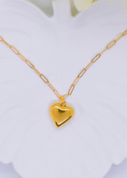 chunky heart necklace 