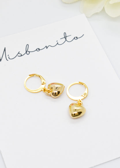 Heart Charm Hoop Earrings