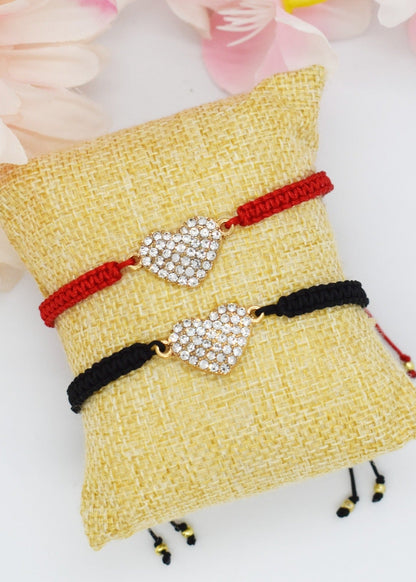 heart charm macrame bracelets