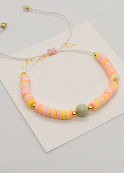 heishi bead bracelets orange
