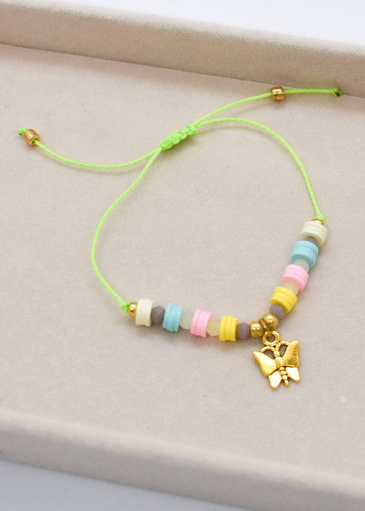 heishi butterfly bracelets
