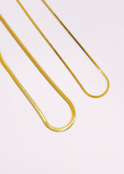 two herringbone necklaces