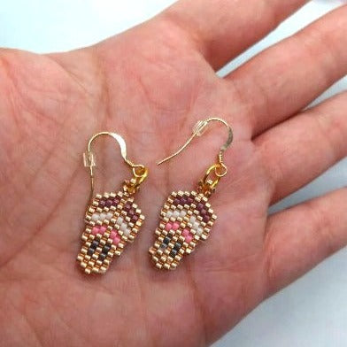 Lotus beaded earrings