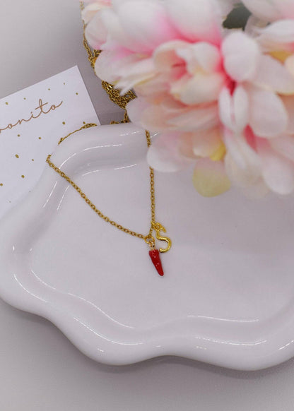 letter and chilli necklace