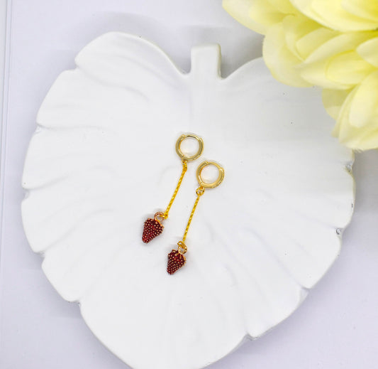 STRAWBERRY LONG EARRINGS