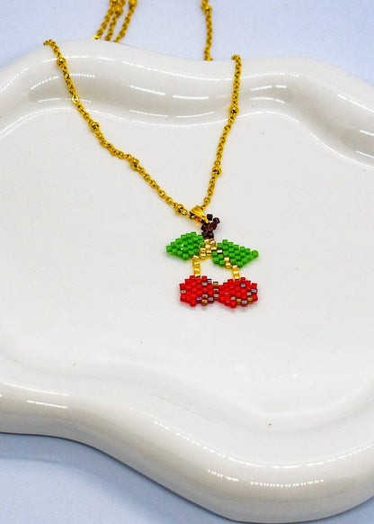 miyuki cherries necklace
