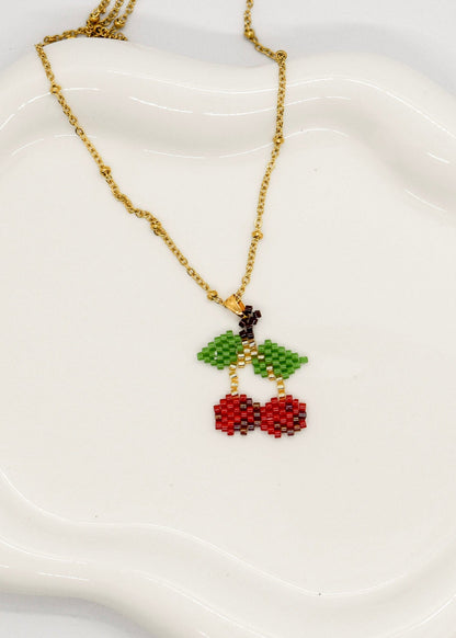 miyuki cherry necklace