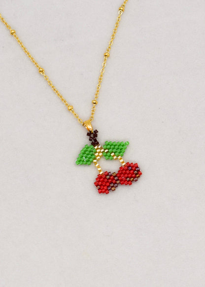 miyuki cherry necklaces