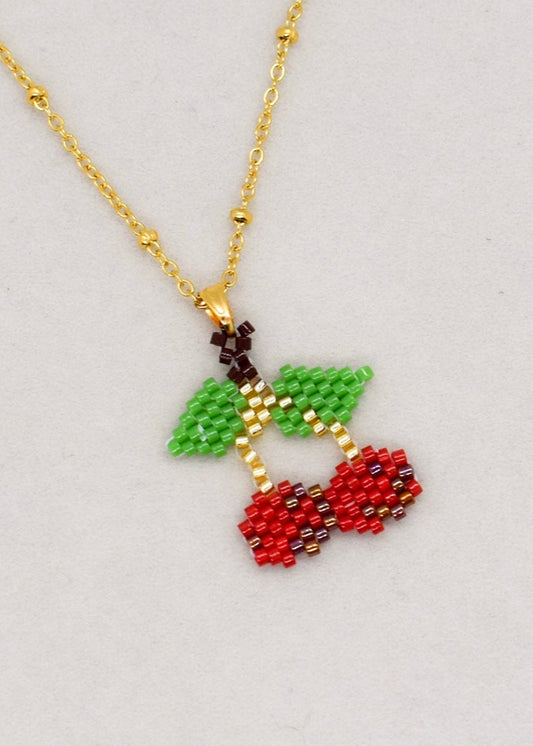 miyuki cherry necklaces