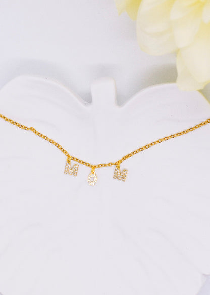 mom strass necklace