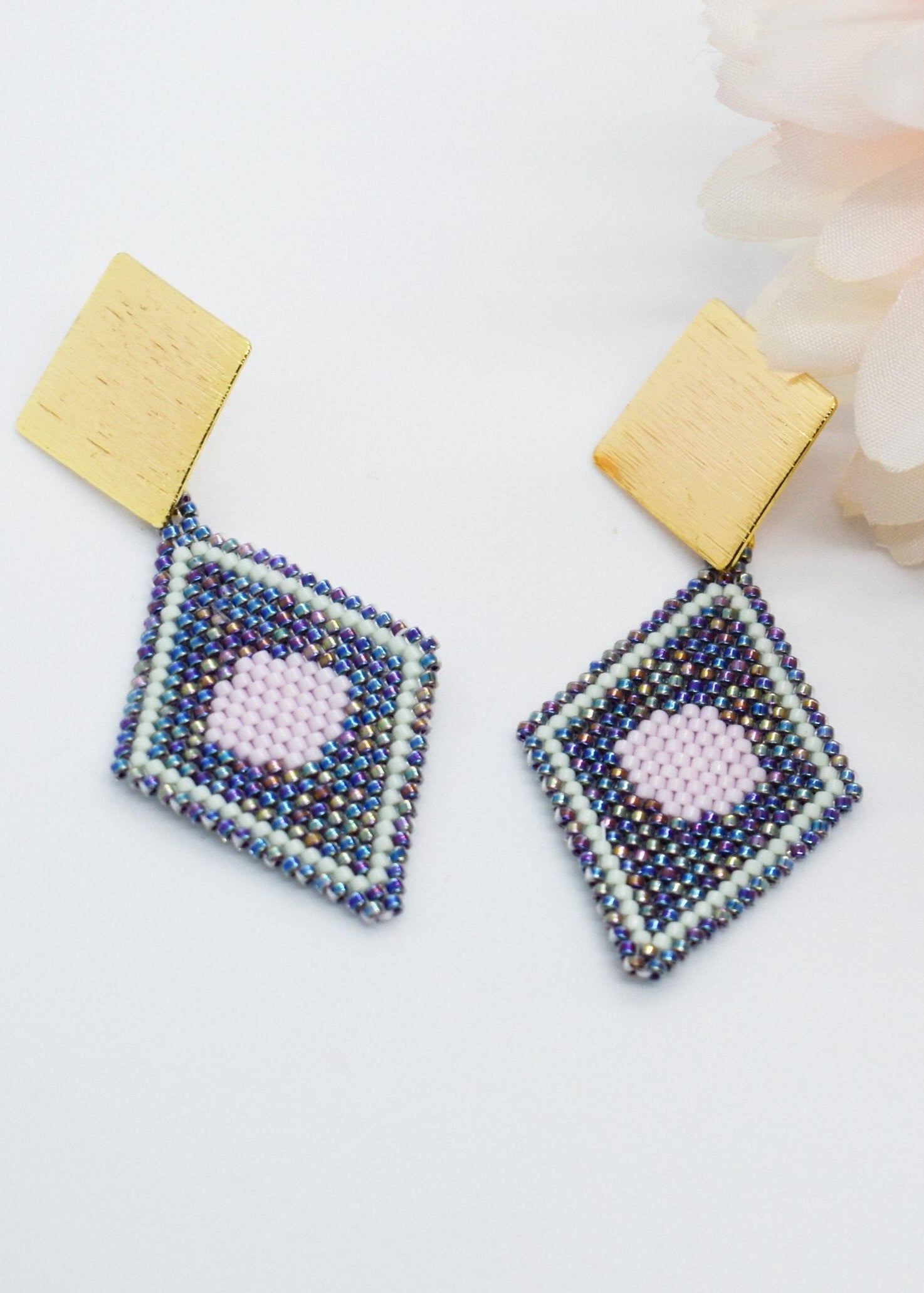 moon beaded earrings