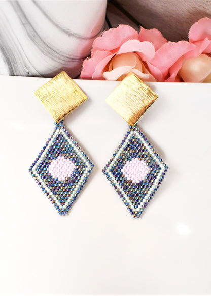 MOON DIAMOND SHAPED EARRINGS