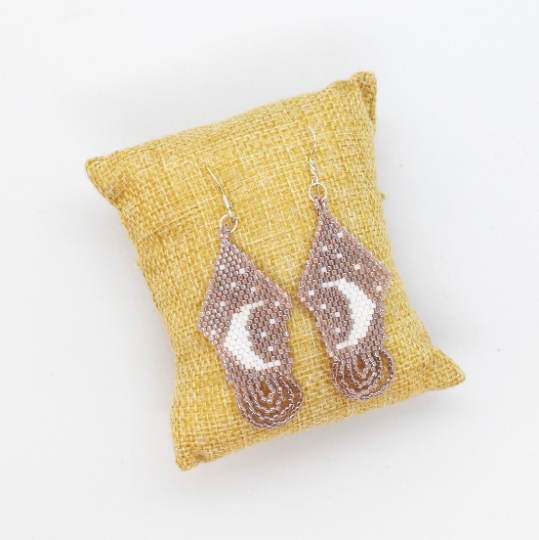 Moon beaded earrings