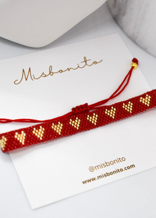 multicorazon bracelets red
