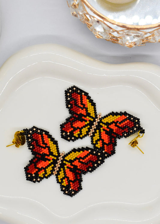 orange butterfly big earring