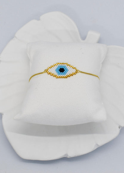oval bracelet evil eye