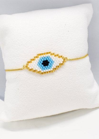 oval evil eye bracelet