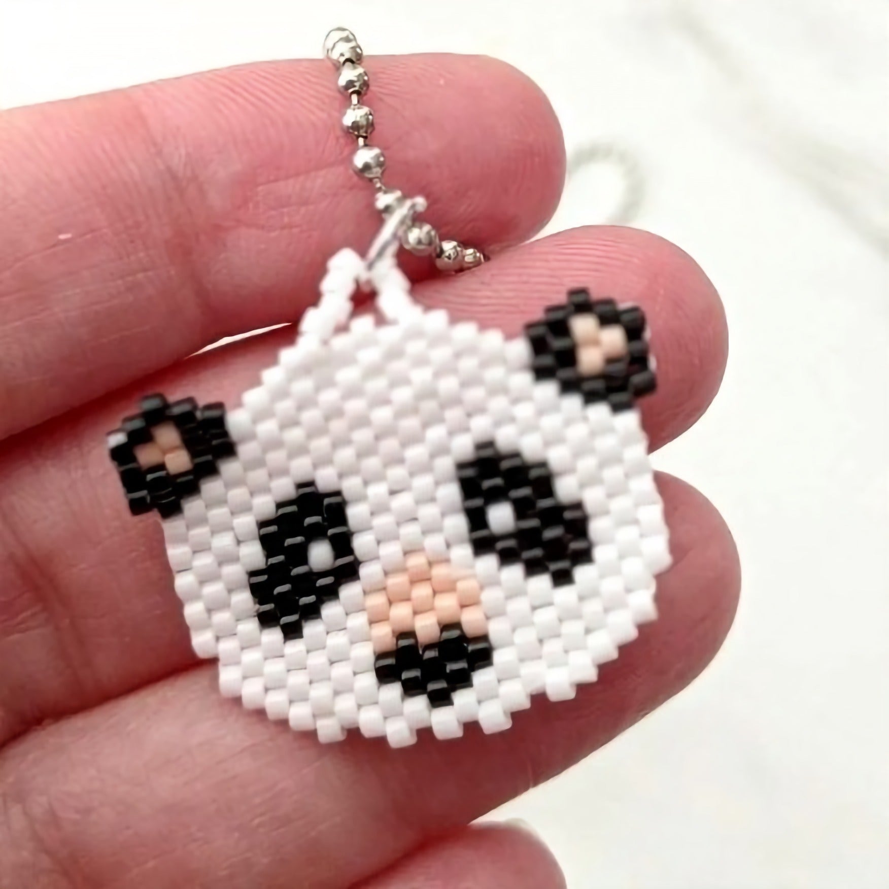 Beaded panda necklace