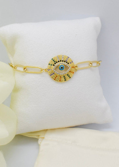 paperclip evil eye bracelet