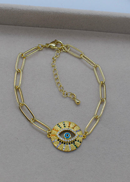paperclip evil eye bracelets