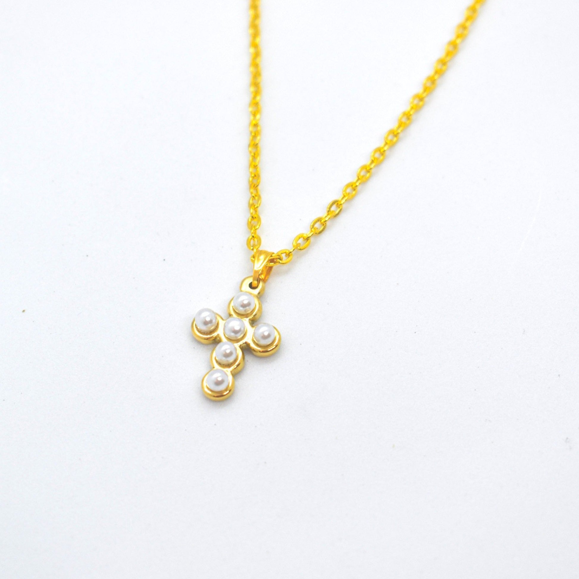 pearl cross necklace