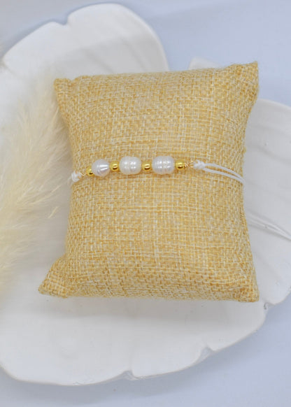 pearls trio bracelet adjustable