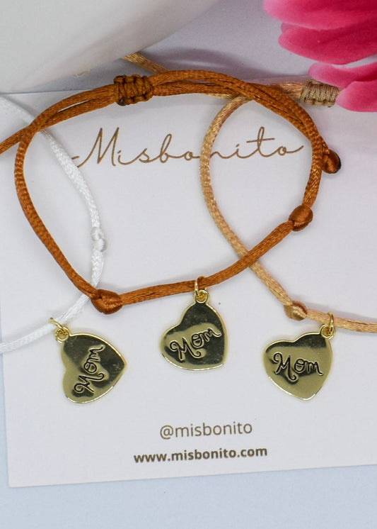 personalized mom heart bracelet