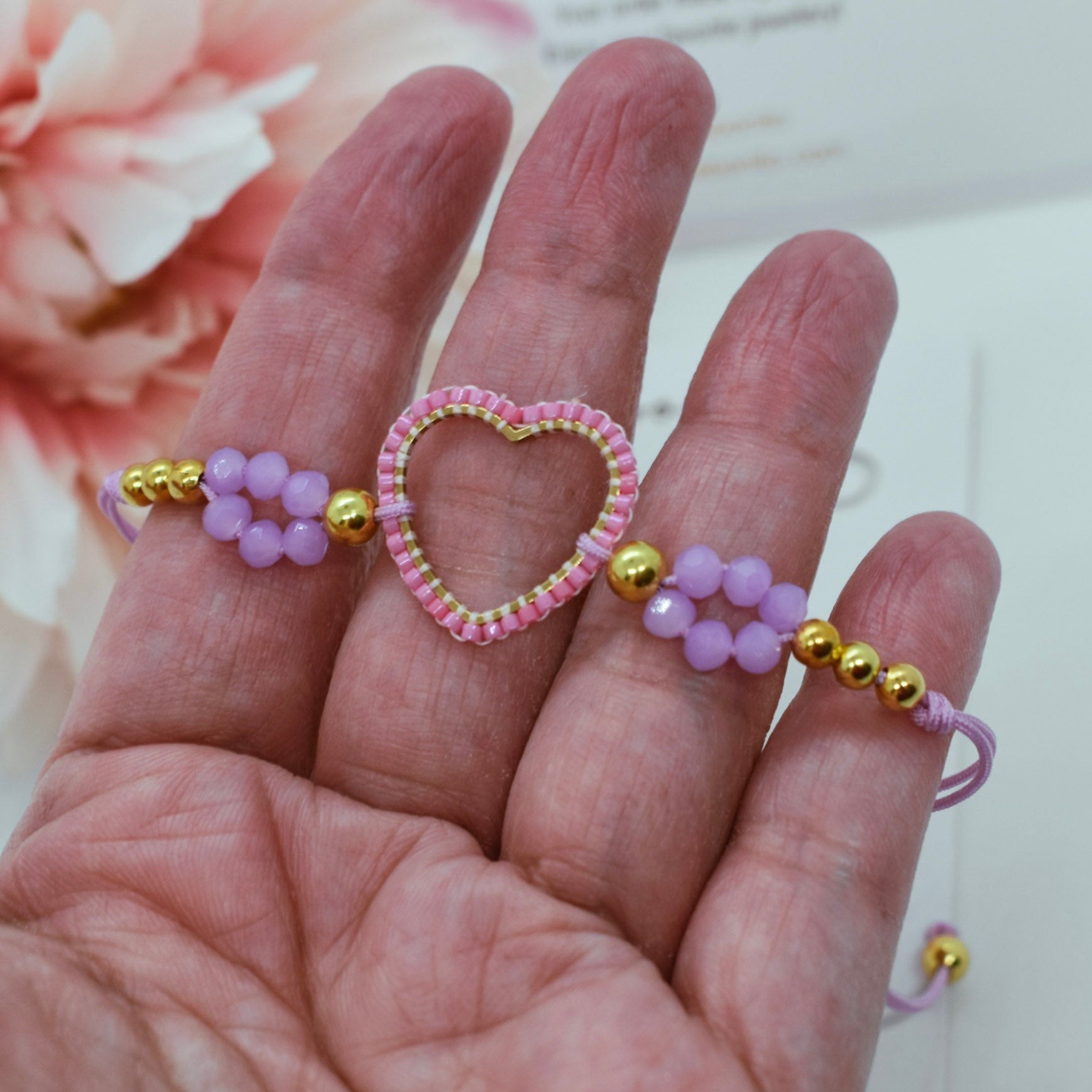 Pink heart bracelet