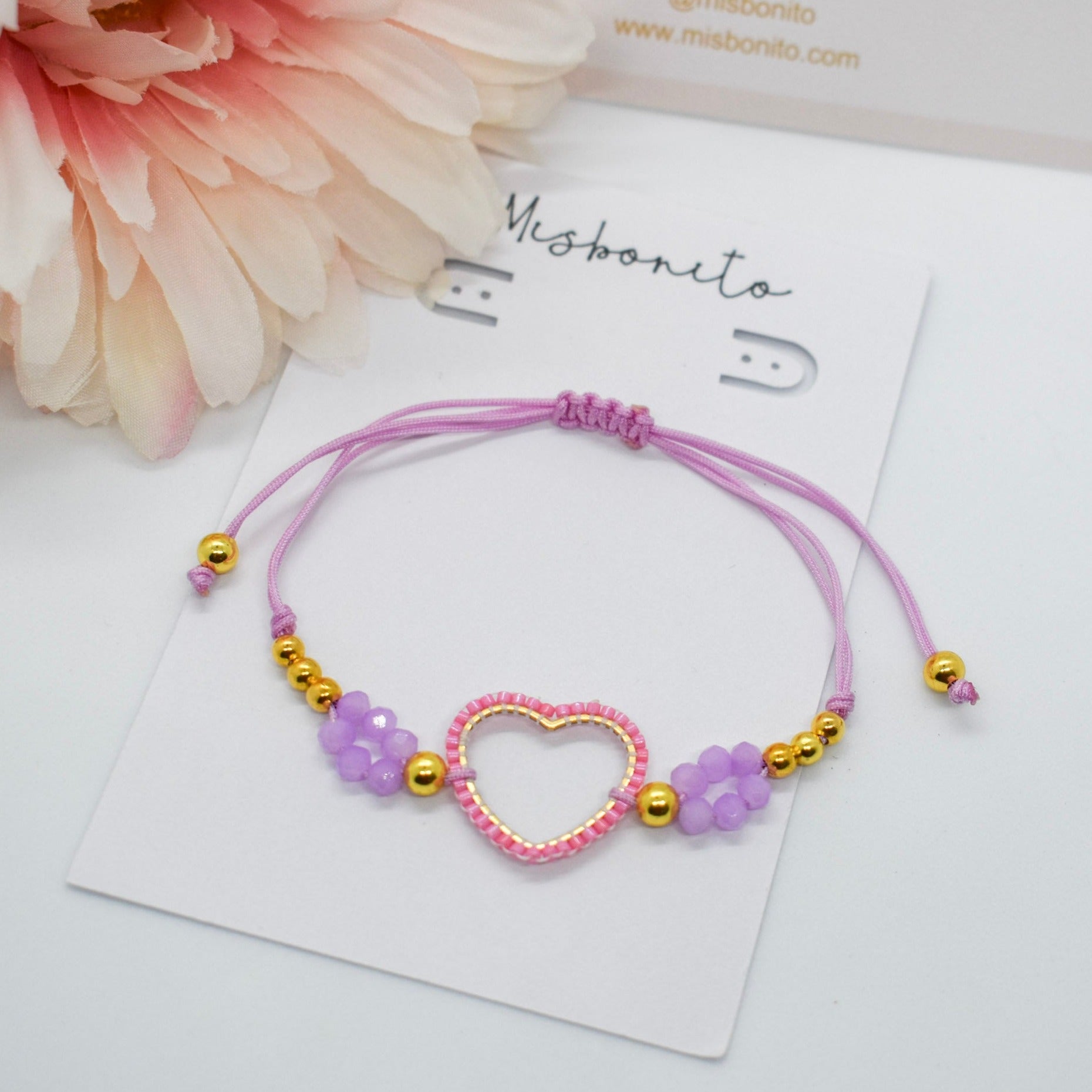 Pink heart bracelet