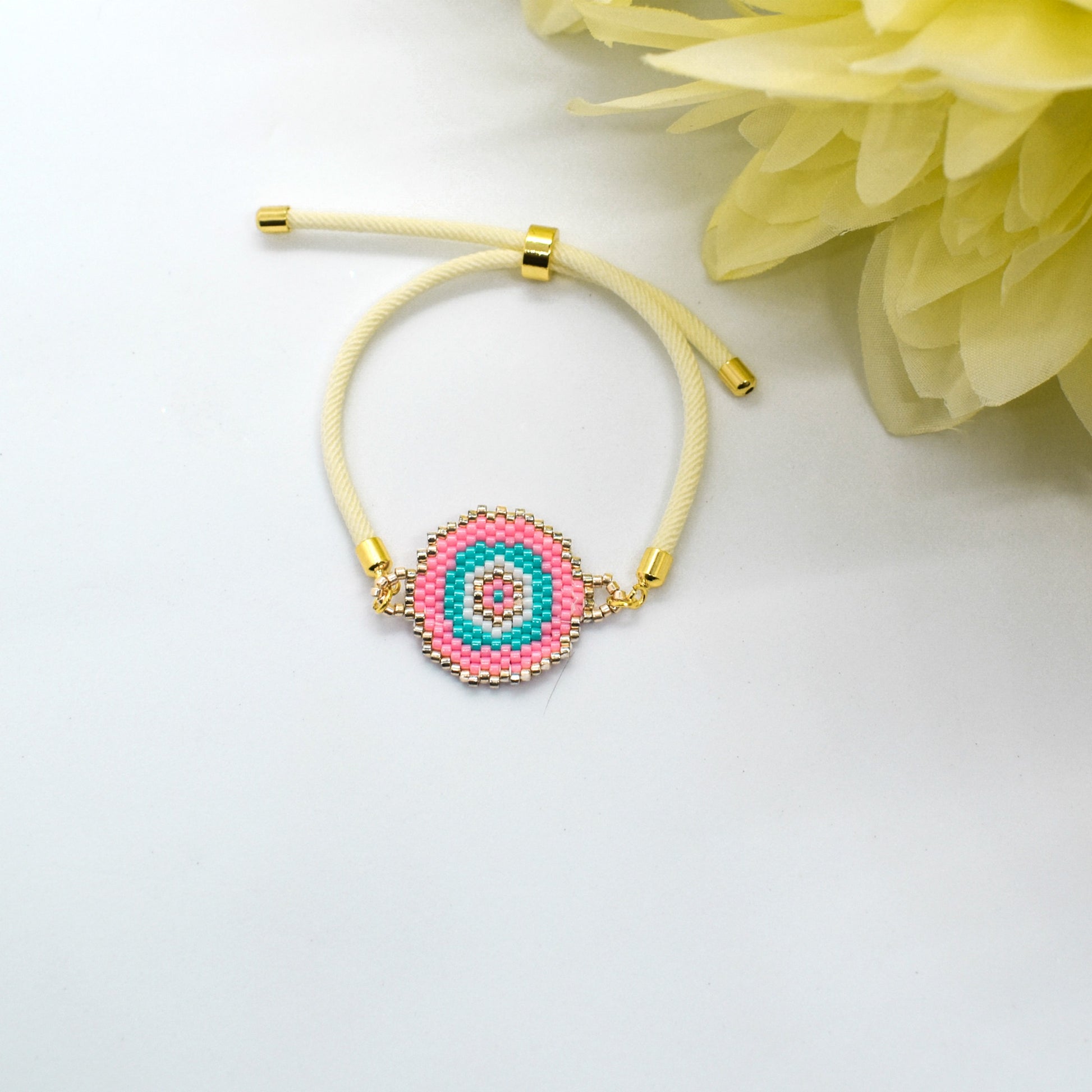 pink evil eye bracelet