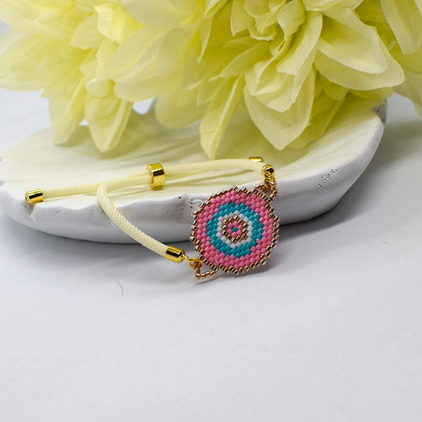 pink evil eye bracelet