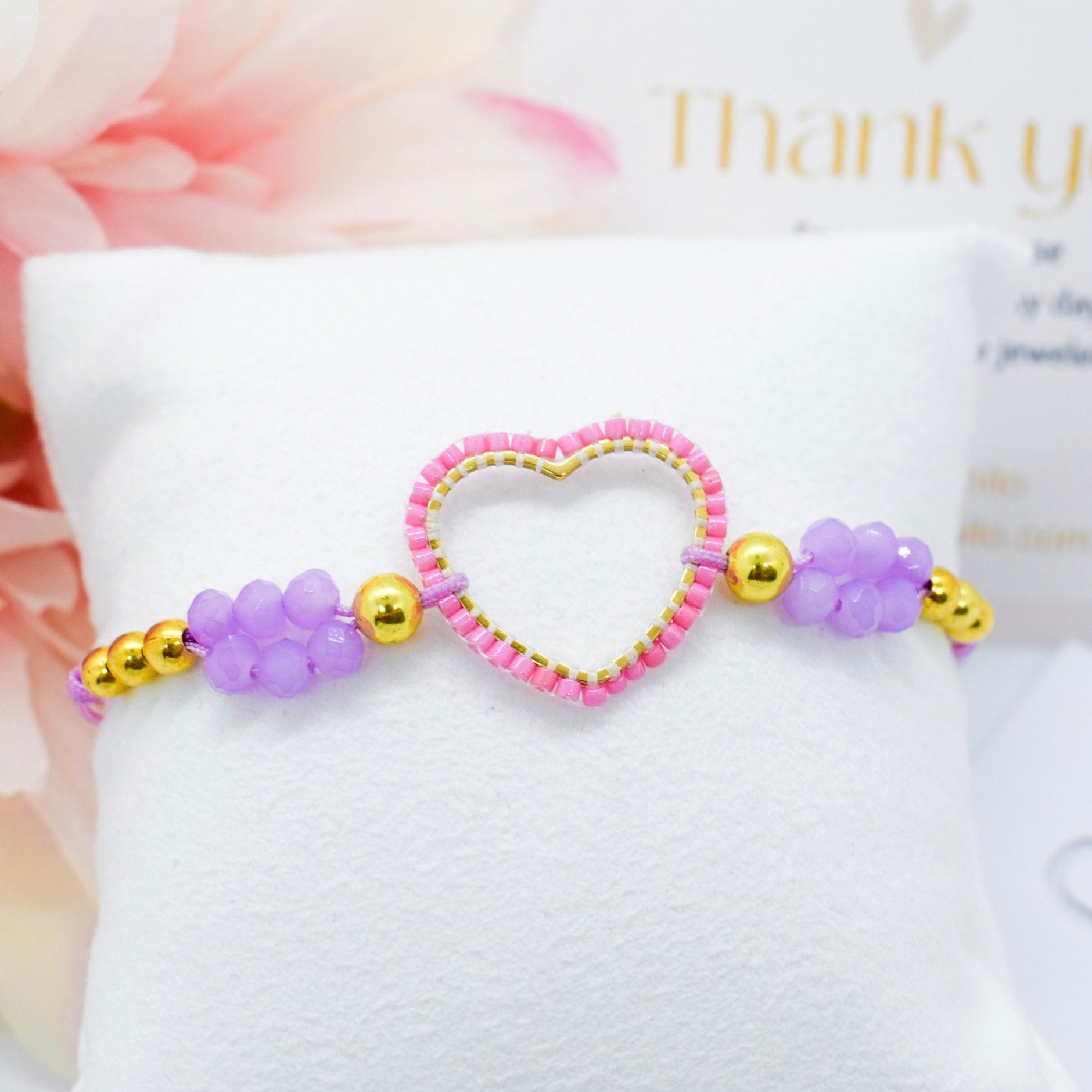 Pink heart bracelet