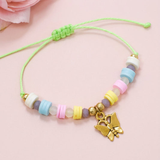 polymer clay bracelet with butterfly