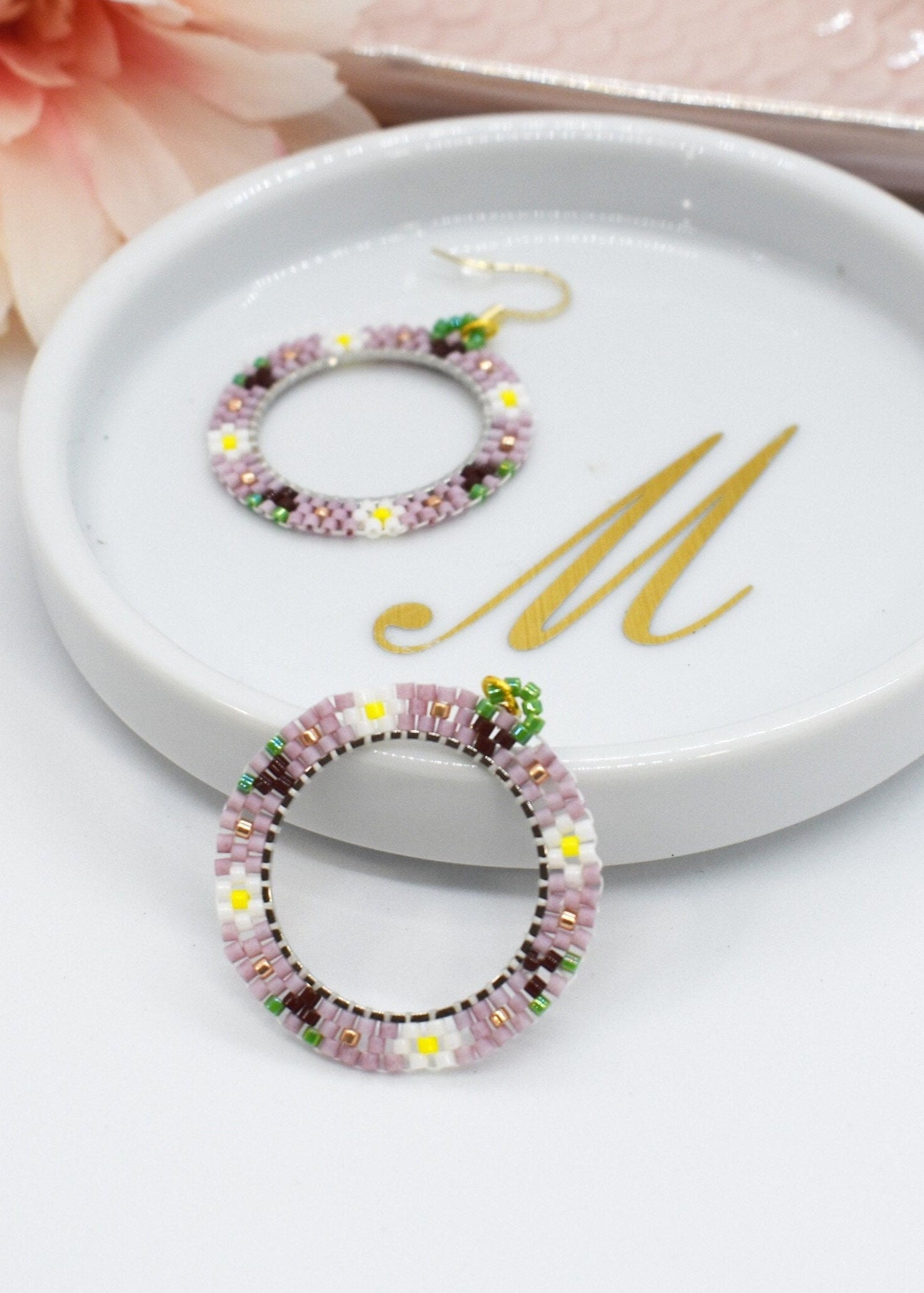 pupleroundearrings