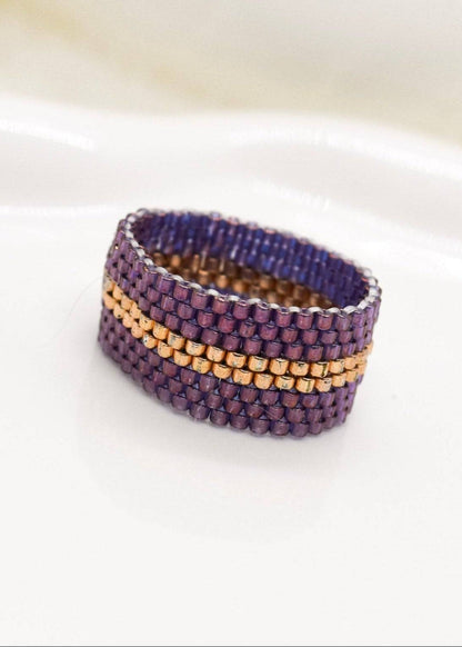 purple miyuki ring