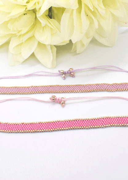 purple and pink bracelet