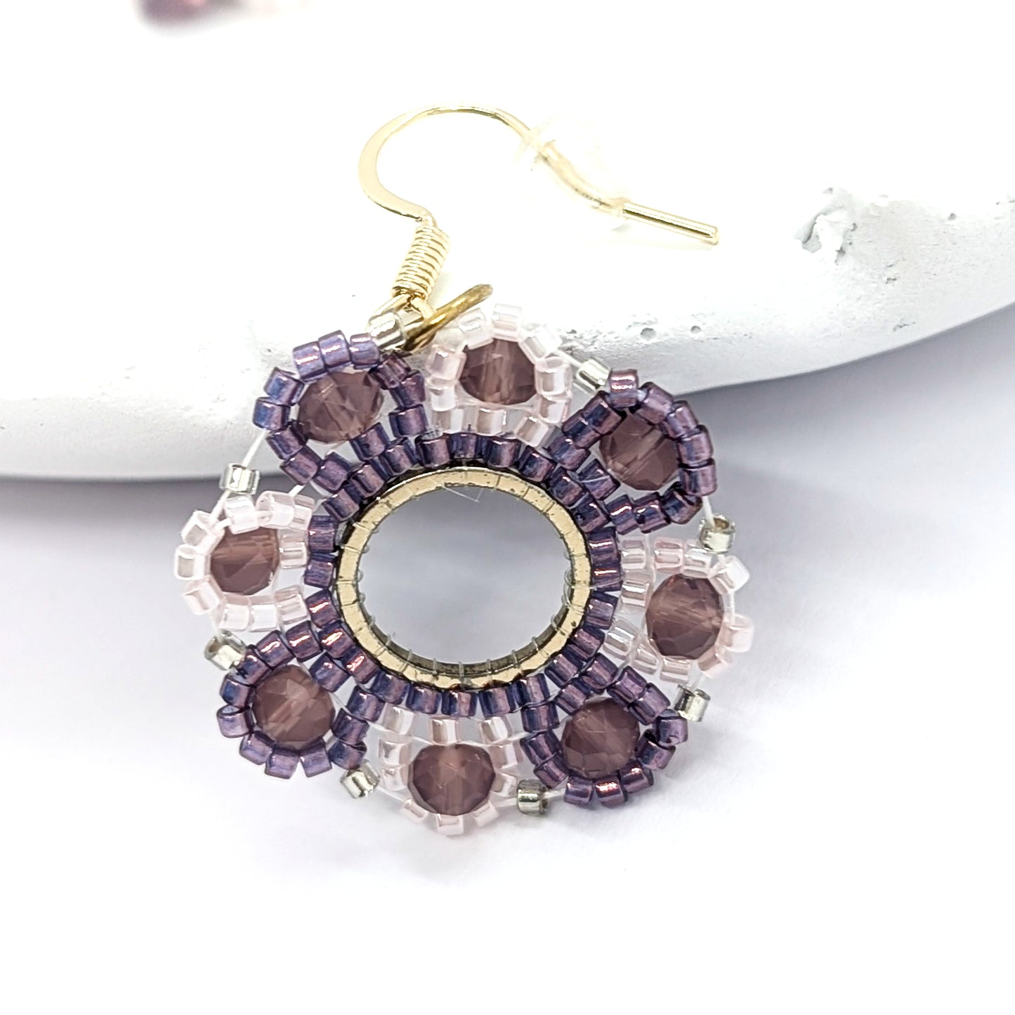 purple beaded earrings