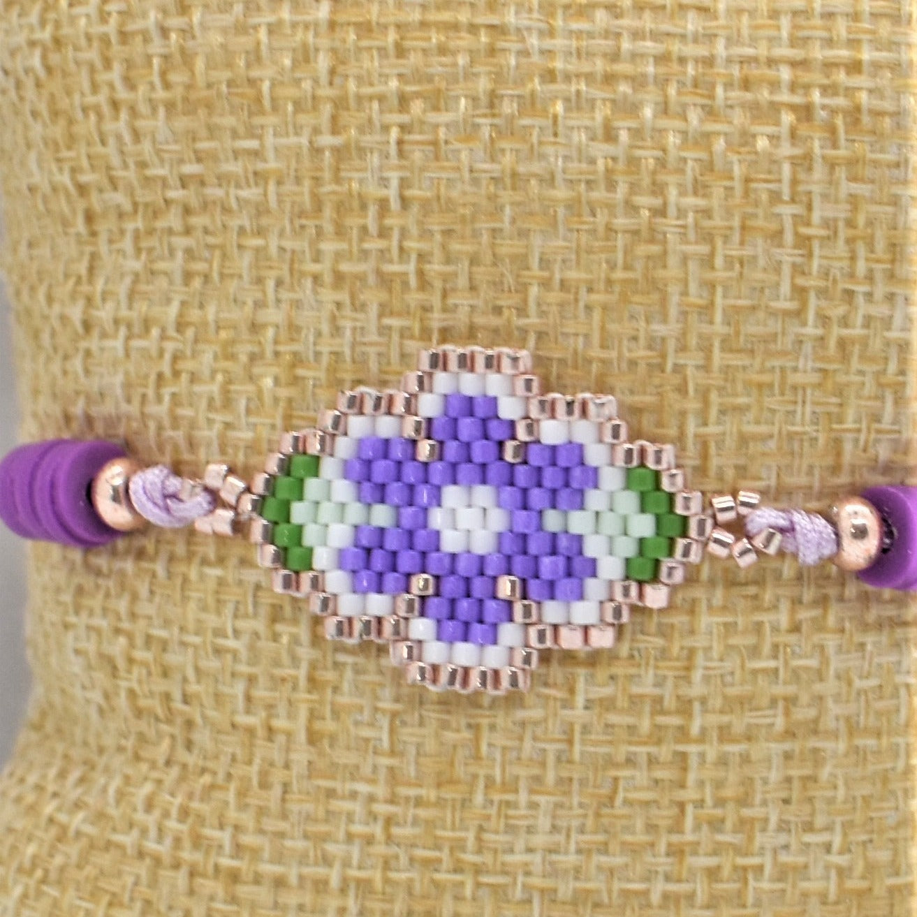 Purple flower bracelet