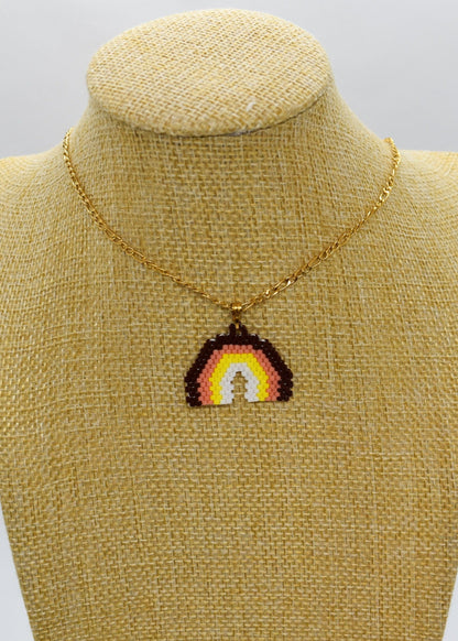 rainbow necklace on a bust