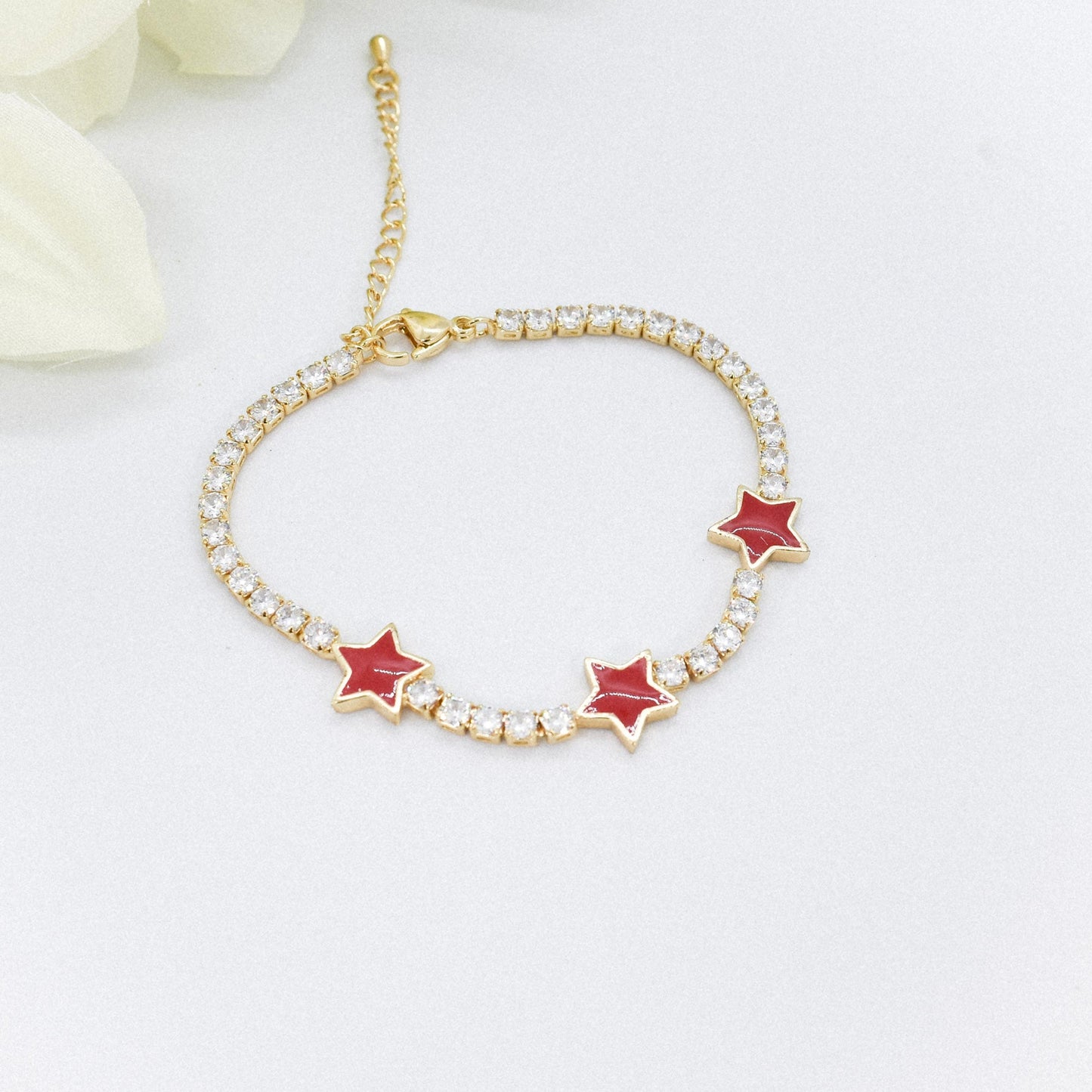 red stars and strass bracelet