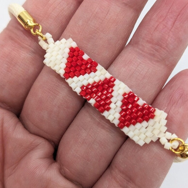 Beaded love hearts bracelet