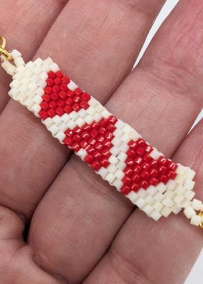 Beaded love hearts bracelet
