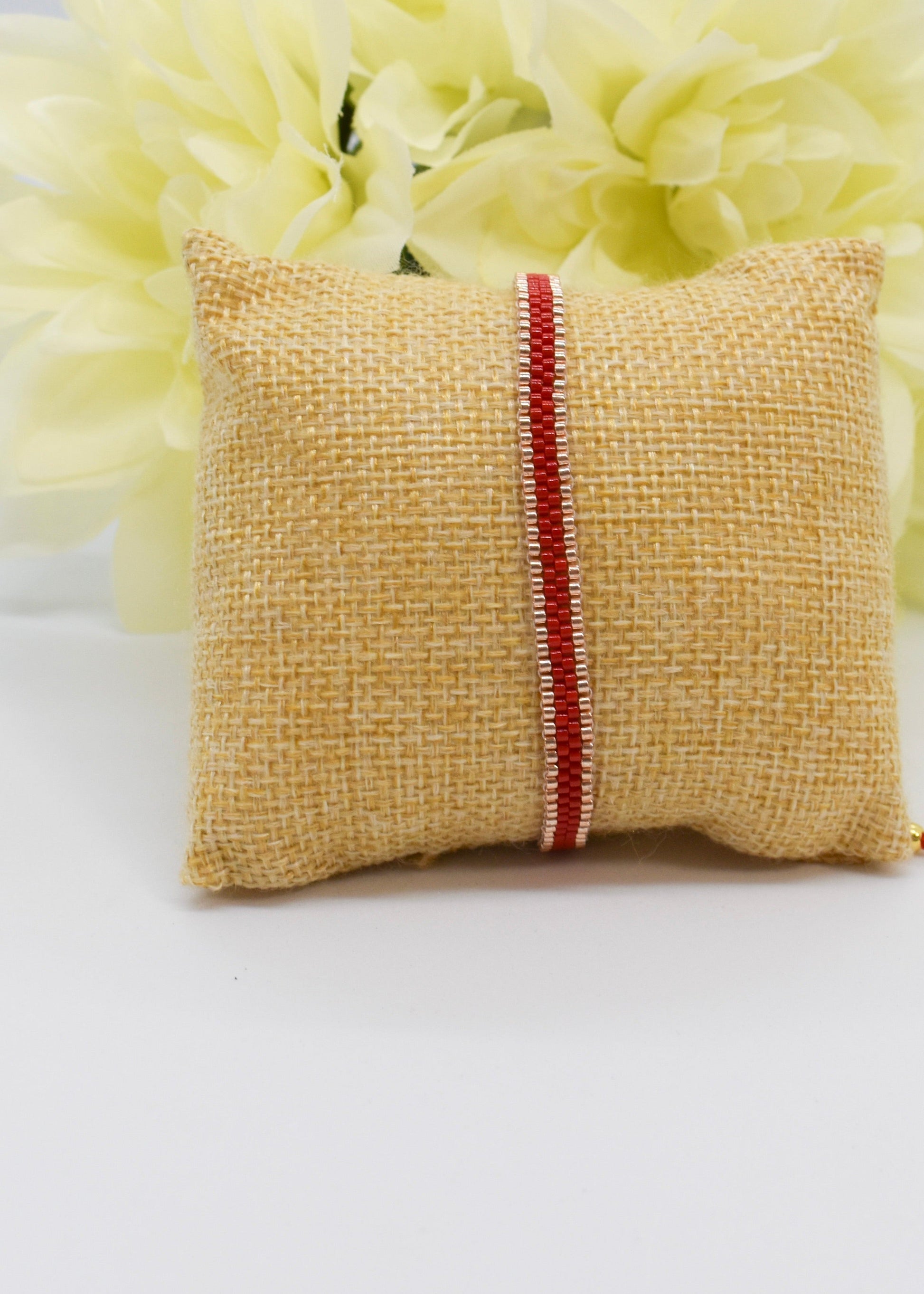 Thin red miyuki bracelet 