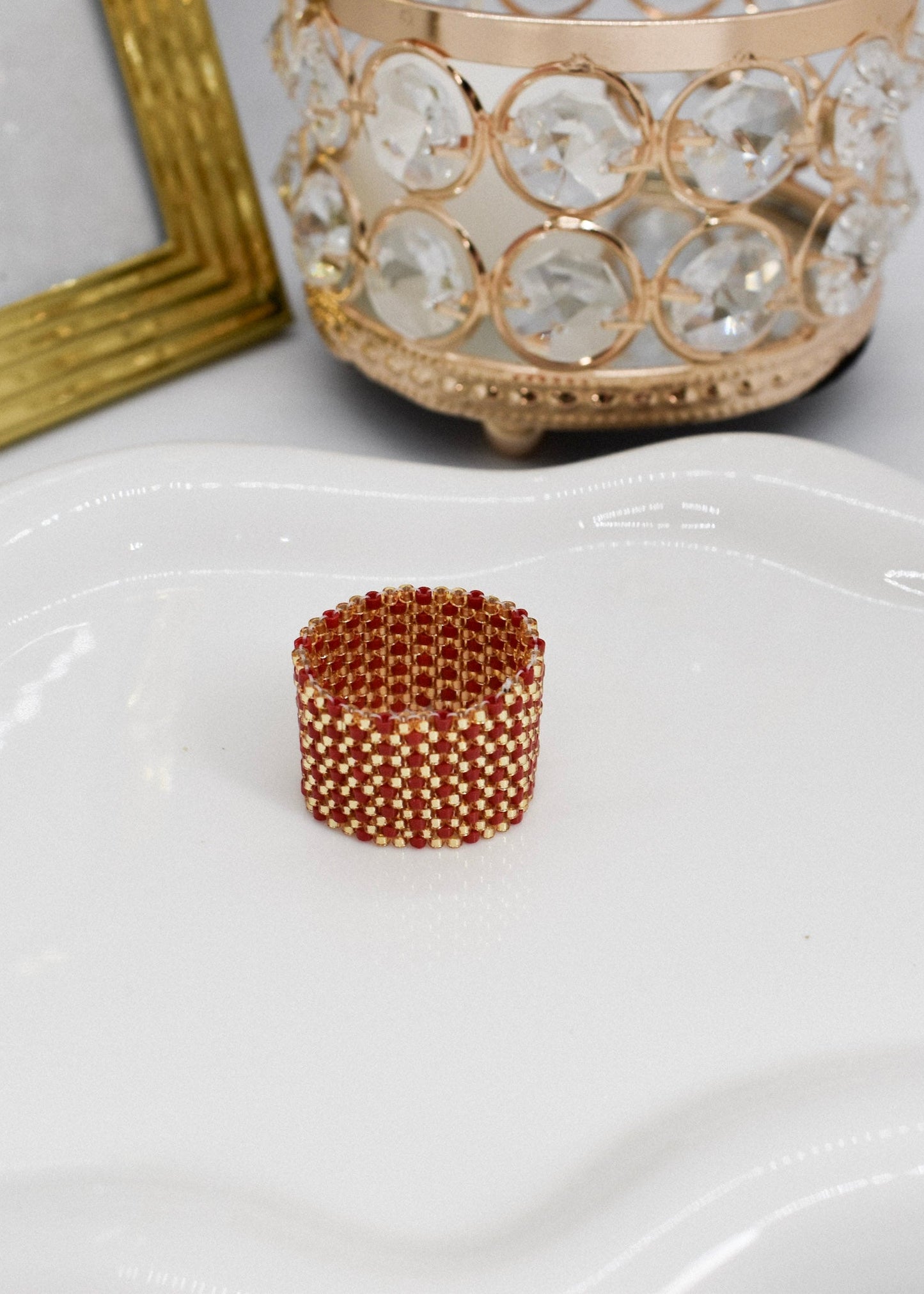 ring miyiki red beads
