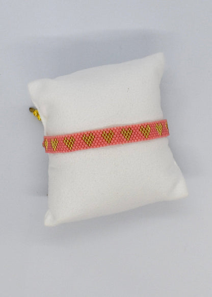 salmon golden heart bracelet