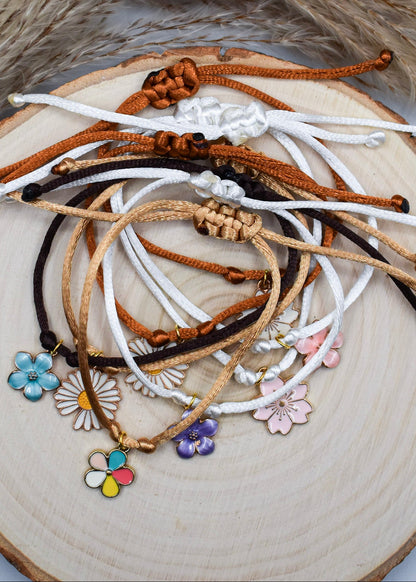 satin cord floral bracelets