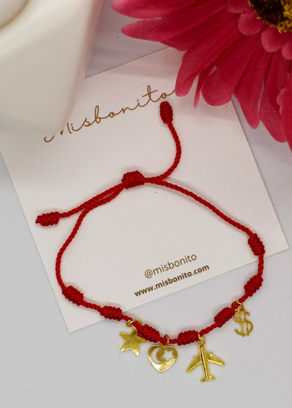 seven knots bracelet with 4 charms