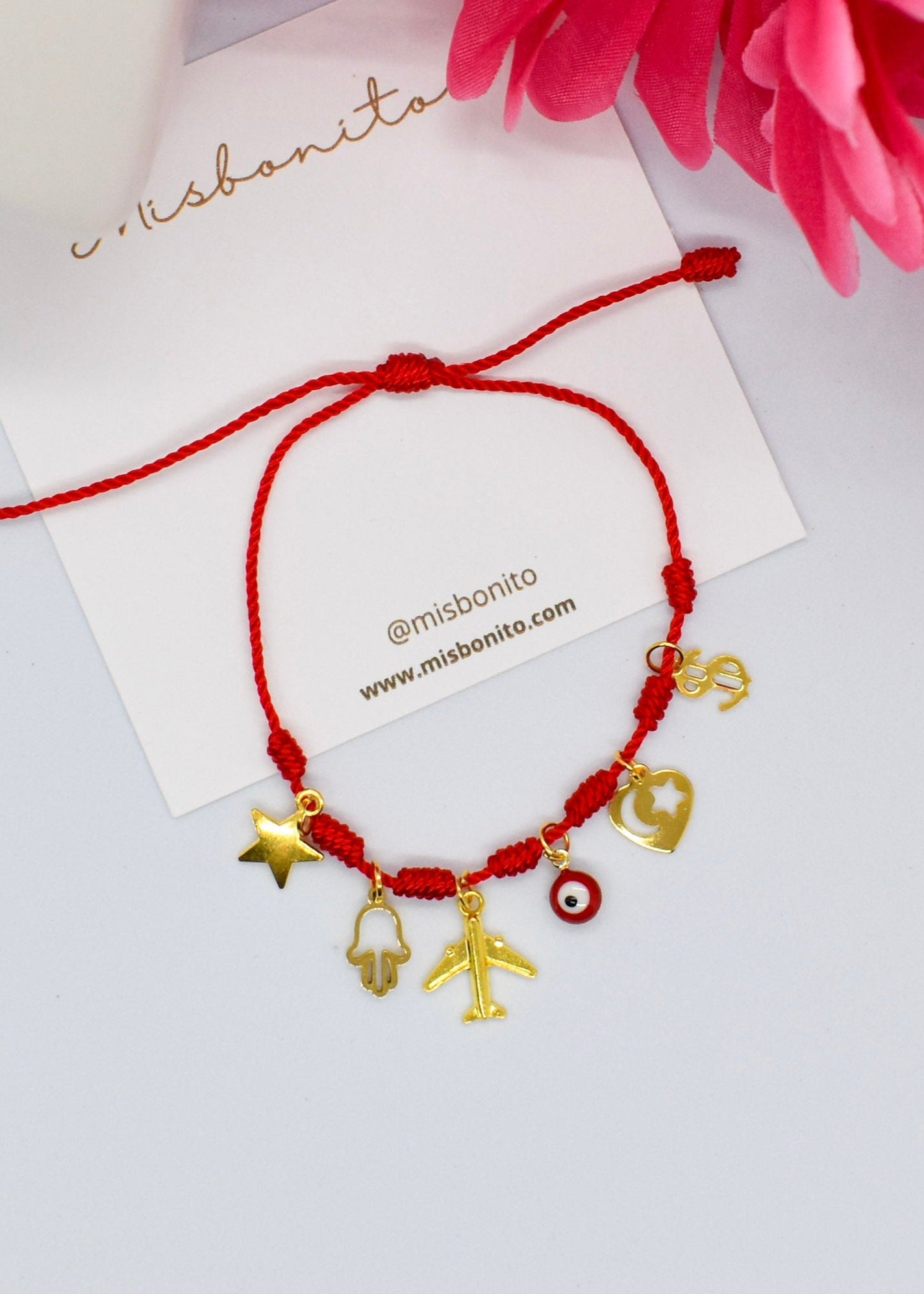seven knots bracelet with 6 charms